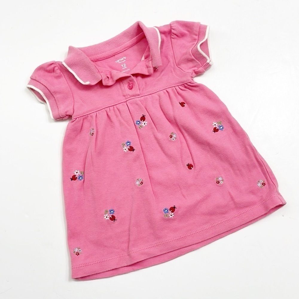 Carter's baby girls pink embroidered dress